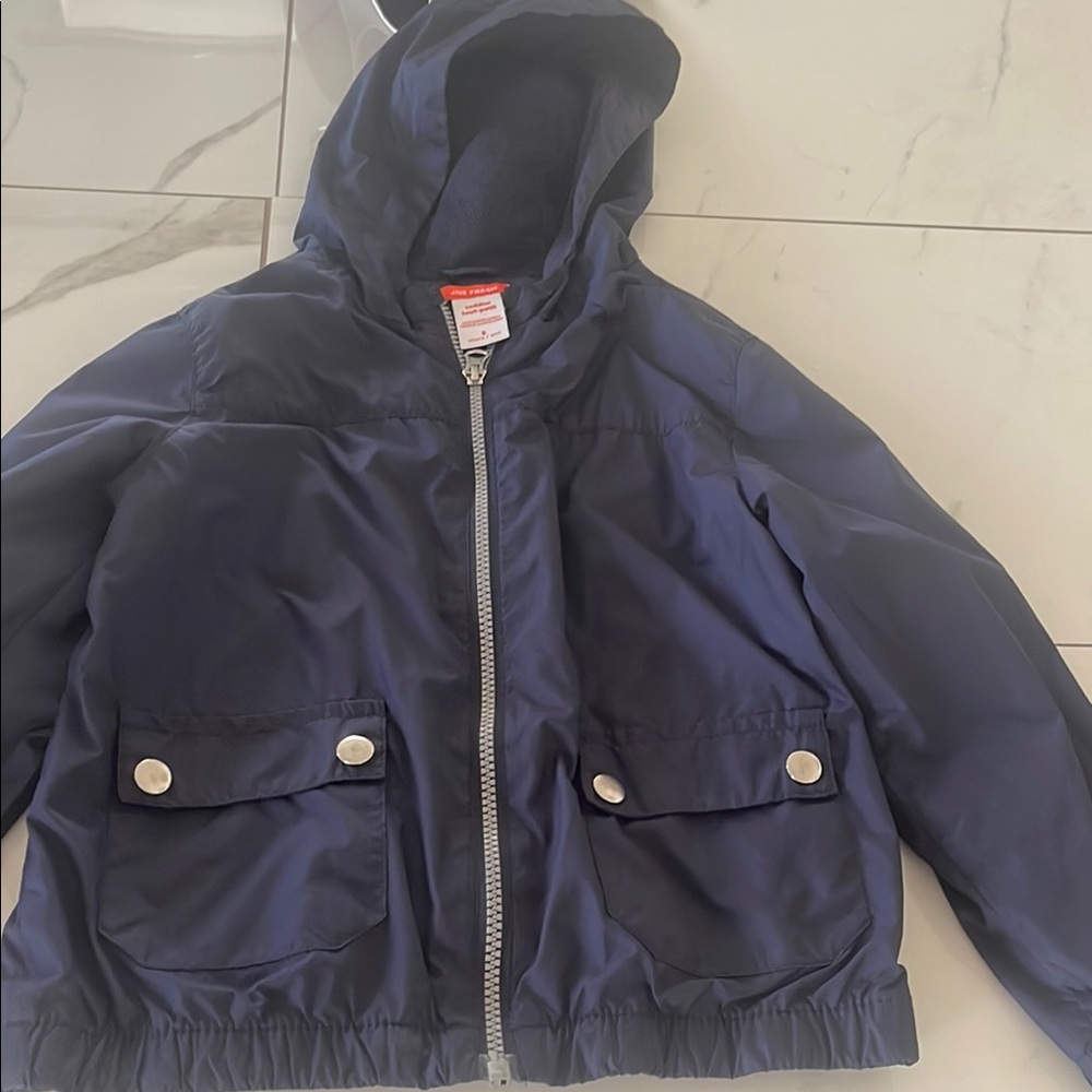 Kids Navy Blue Hooded Jacket